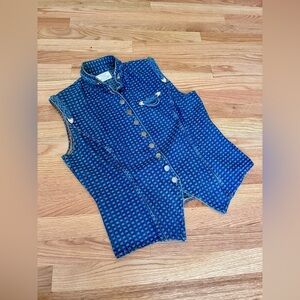 Stylish Vintage Blue Women's Vest